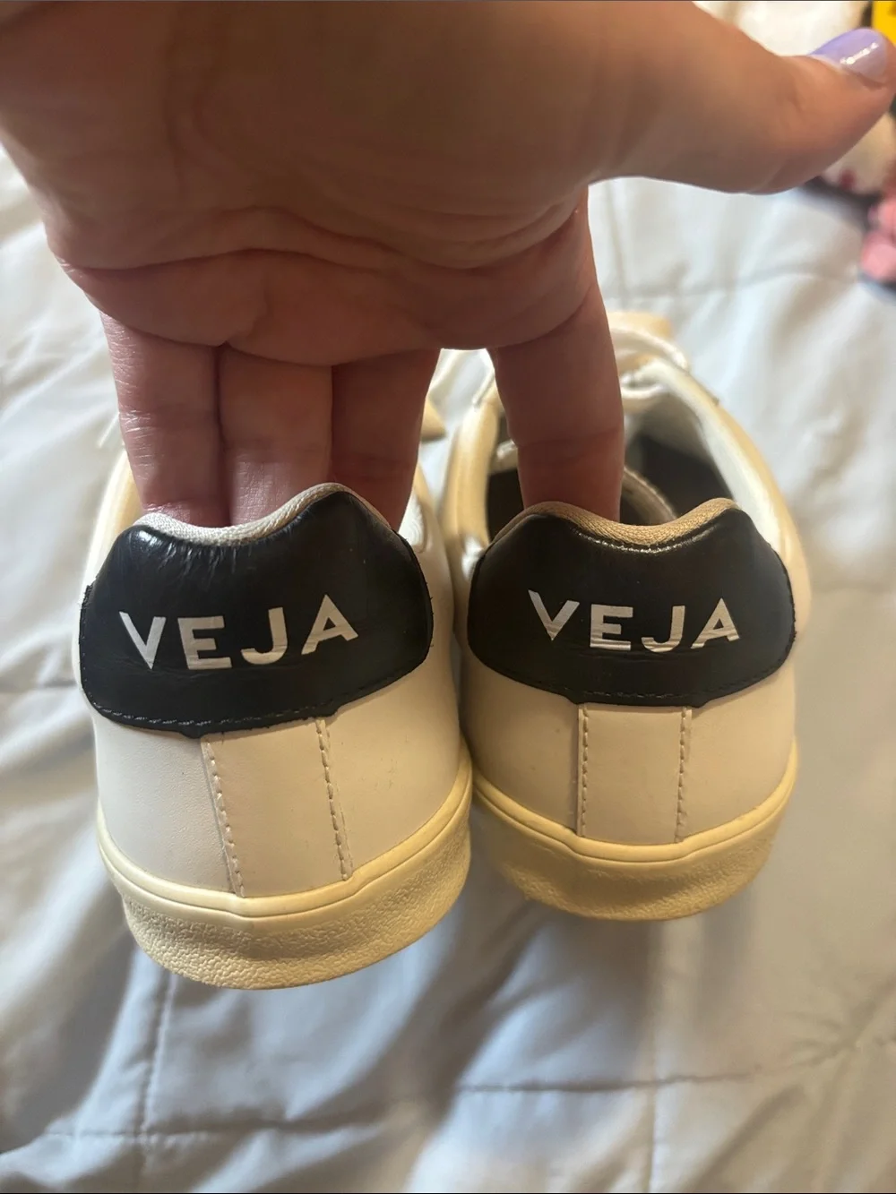Veja Women’s White Sneakers with Black V Logo